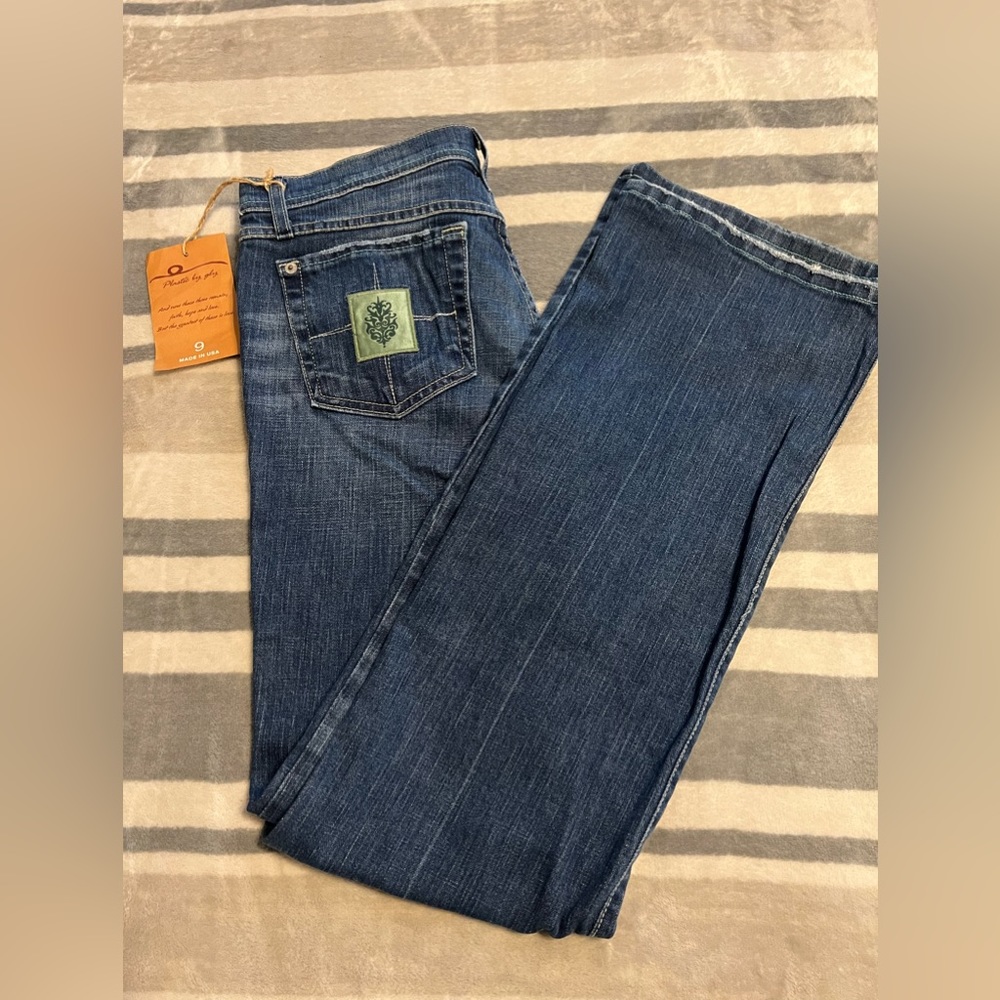 New Plastic by GLY low rise and wide flare Jeans. Y2K style fit